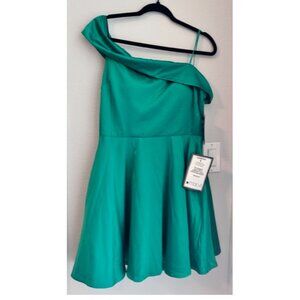 Green Satin Homecoming Dress